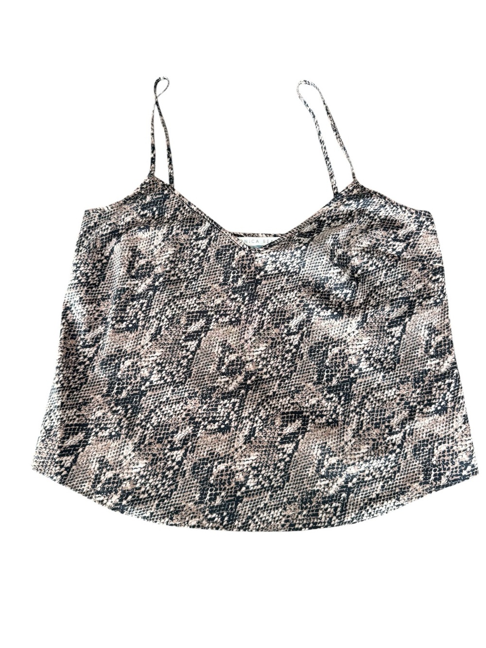 Veronica Beard Silk Snakeskin Crop Cami Tank S 4-6 NWOT Adjustable Straps